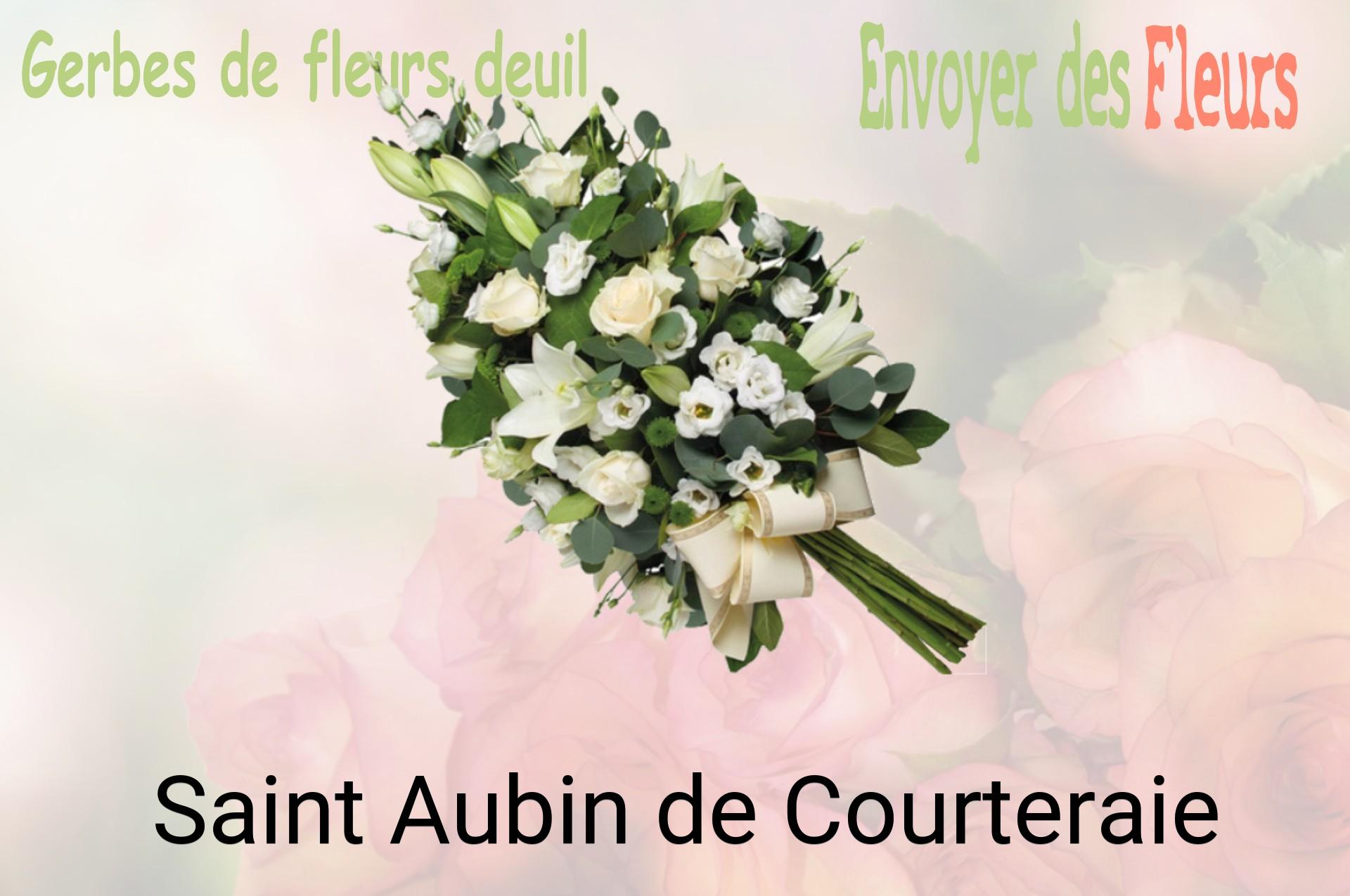 Gerbe de fleurs de deuil livrée à Saint-Aubin-de-Courteraie